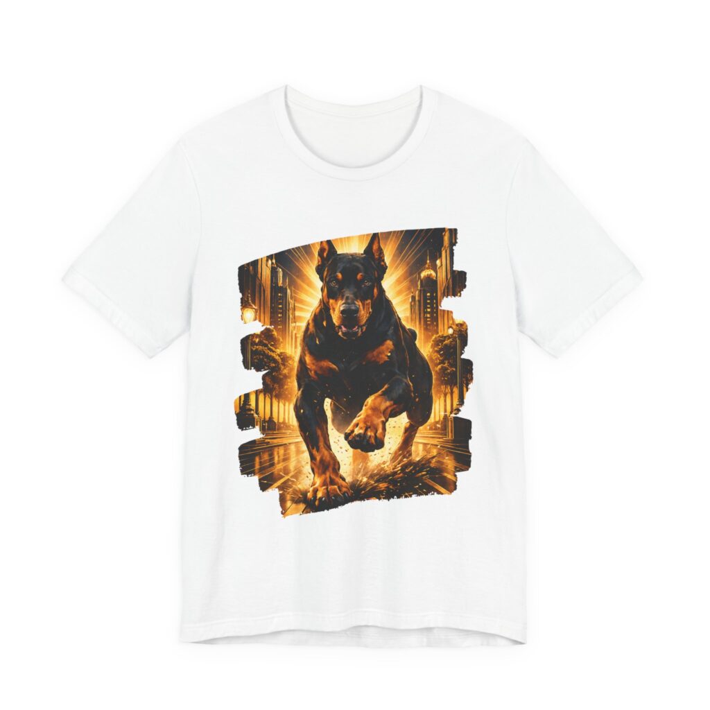 Doberman Bold Tee — Golden City Charging Graphic T-Shirt