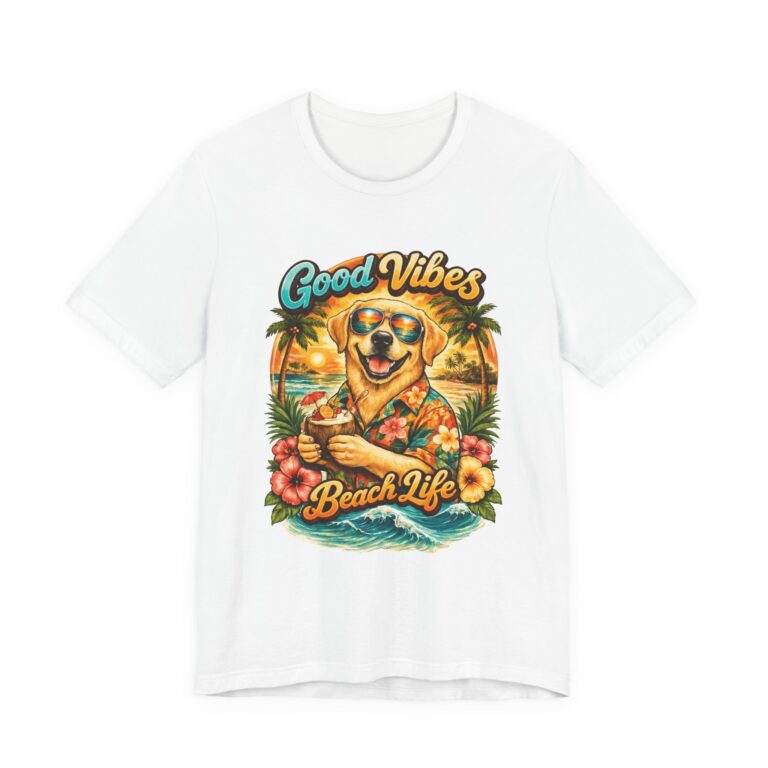 Good Vibes Golden Retriever Hawaii T-Shirt Unisex for women and men
