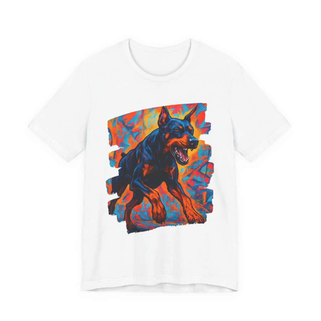 Doberman Graffiti Art Tee — Unisex Dog Graphic T-Shirt for men and women