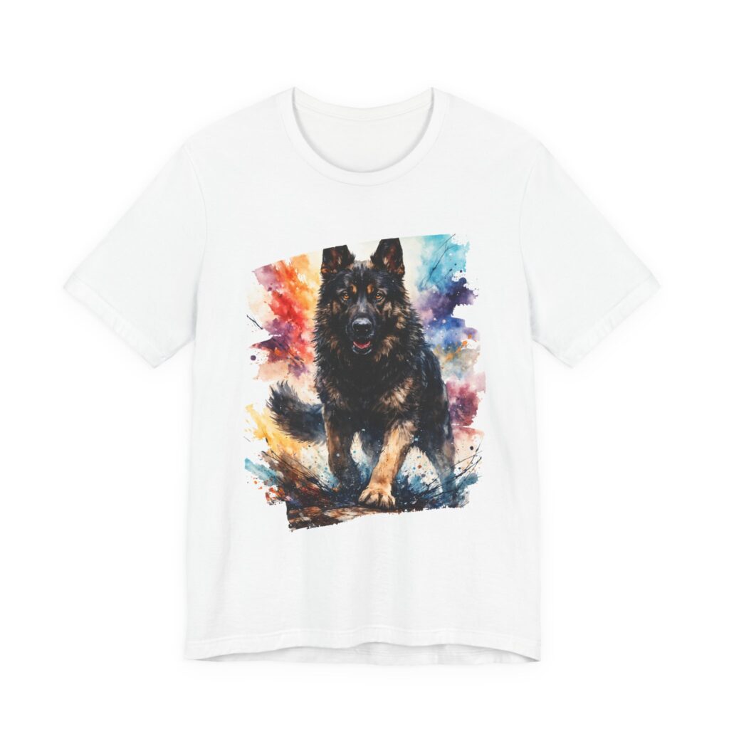 German Shepherd Watercolor Tee — Artistic T-Shirt Unisex for women and men