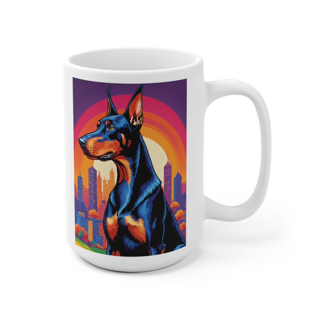 Doberman Pop Art City Ceramic Mug — Hoodiegans Coffee Cup
