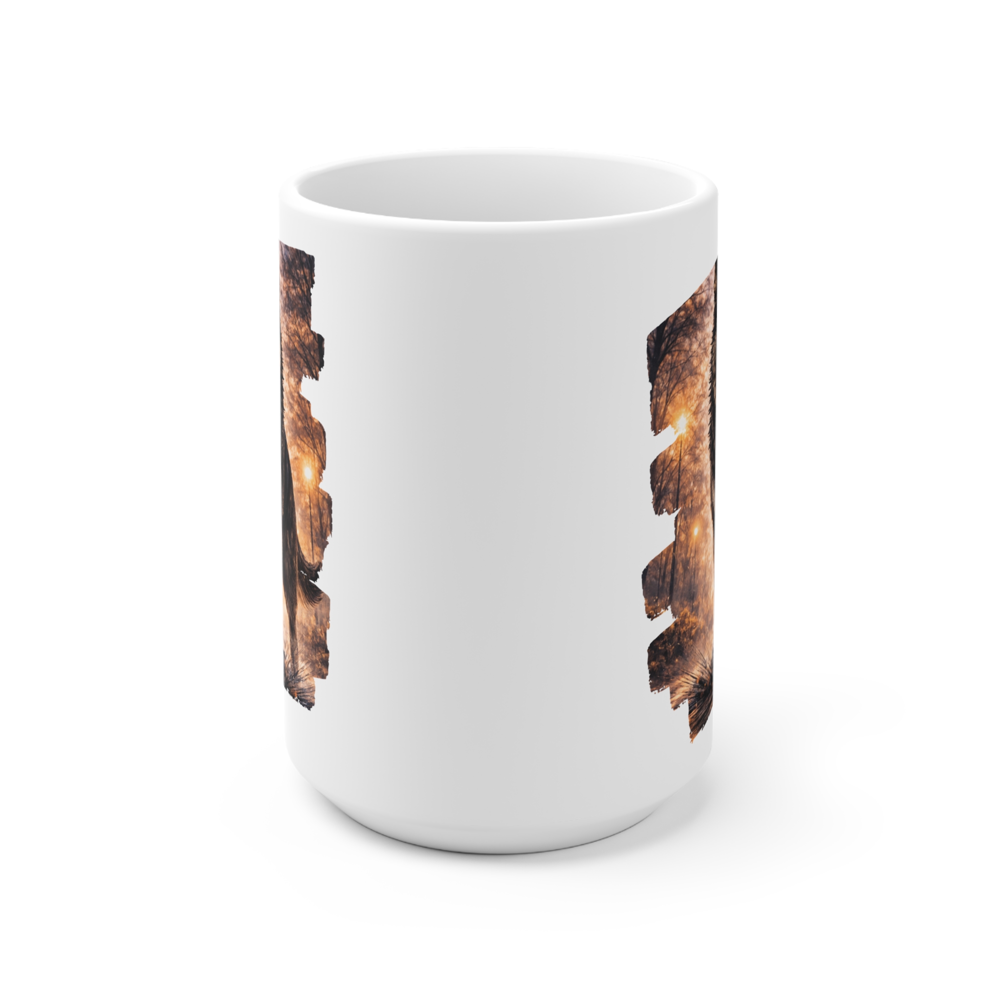 German Shepherd Dog Grey Black City Lights Ceramic Mug — Bold Colorful Dog Coffee Cup - Image 2
