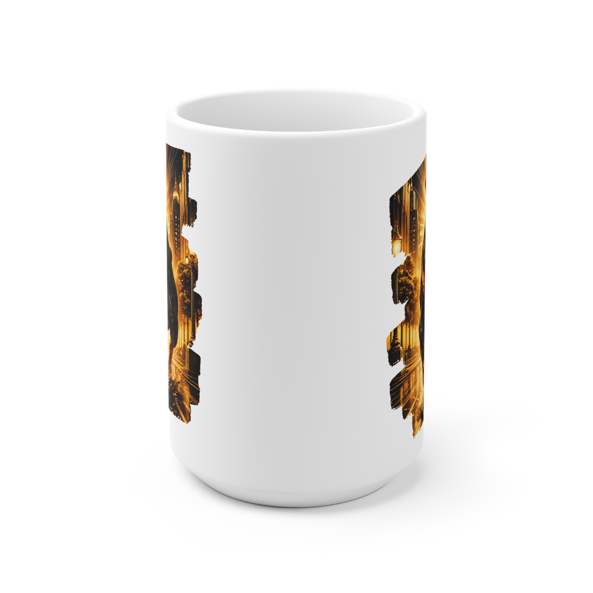 Doberman Golden City Lights Ceramic Mug - Image 2