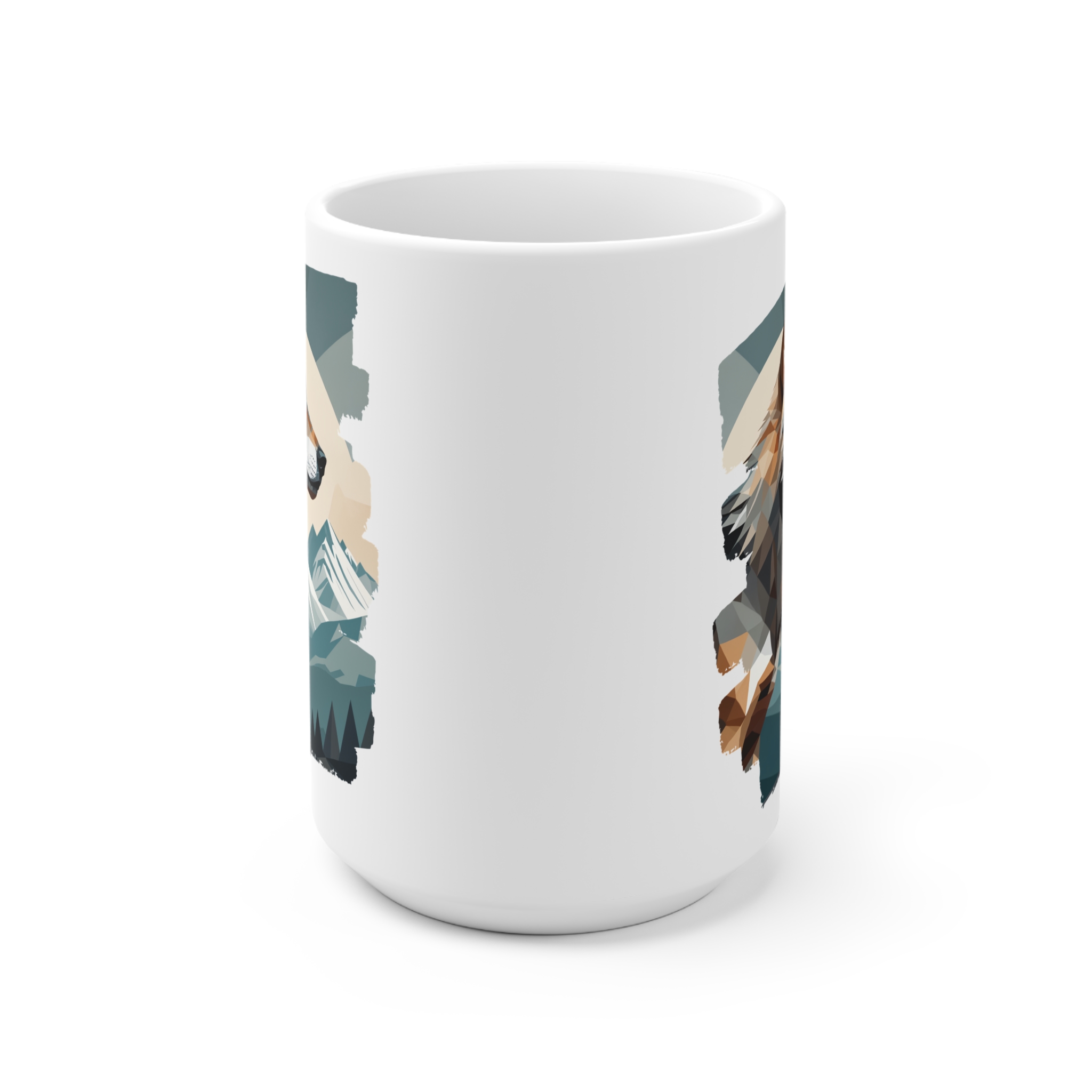 Wolf Art Ceramic Mug — Colorful Wolf Portrait Coffee Cup - Image 2