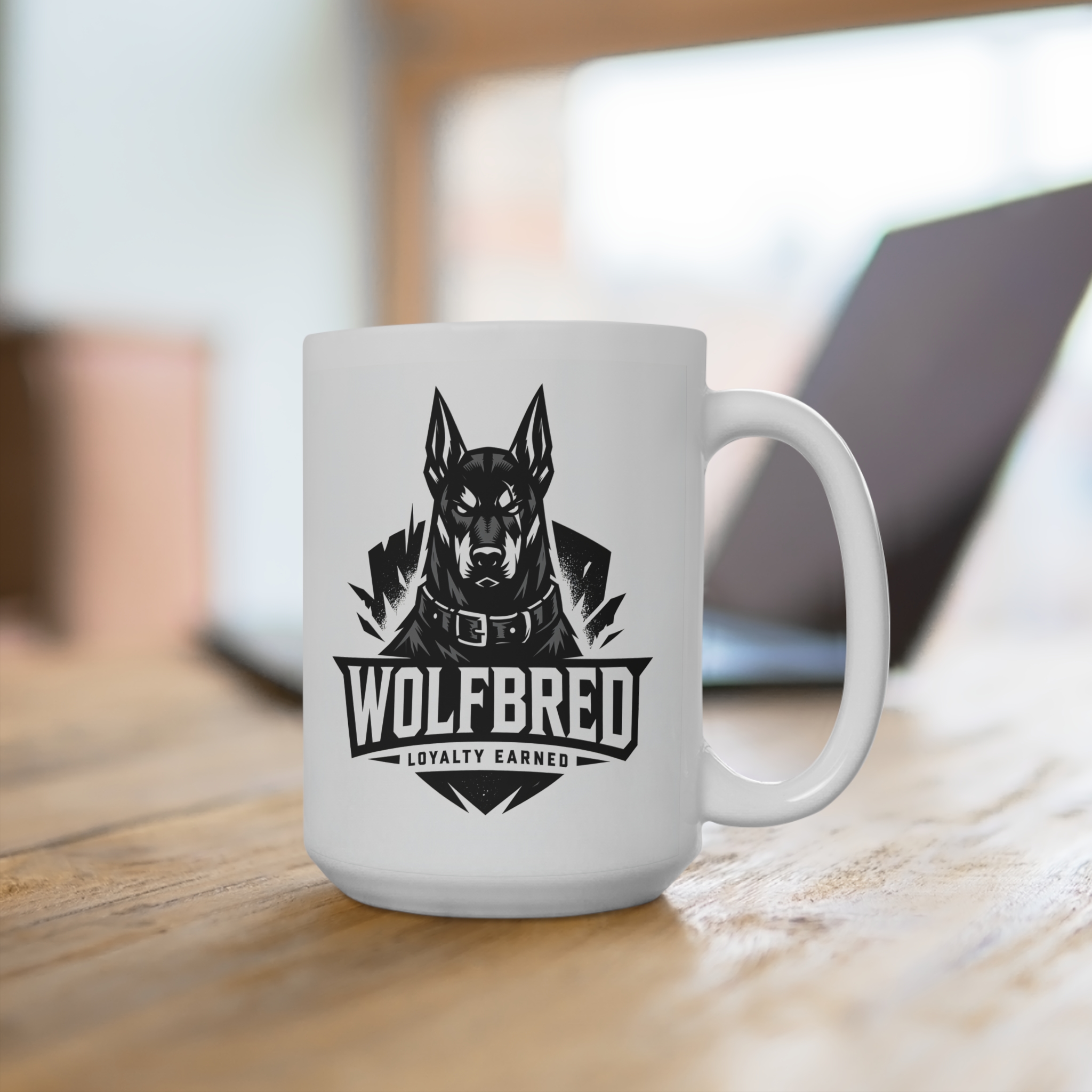 Doberman 'Loyalty Earned' Ceramic Mug — Wolfbred Dog Lover Gift - Image 4