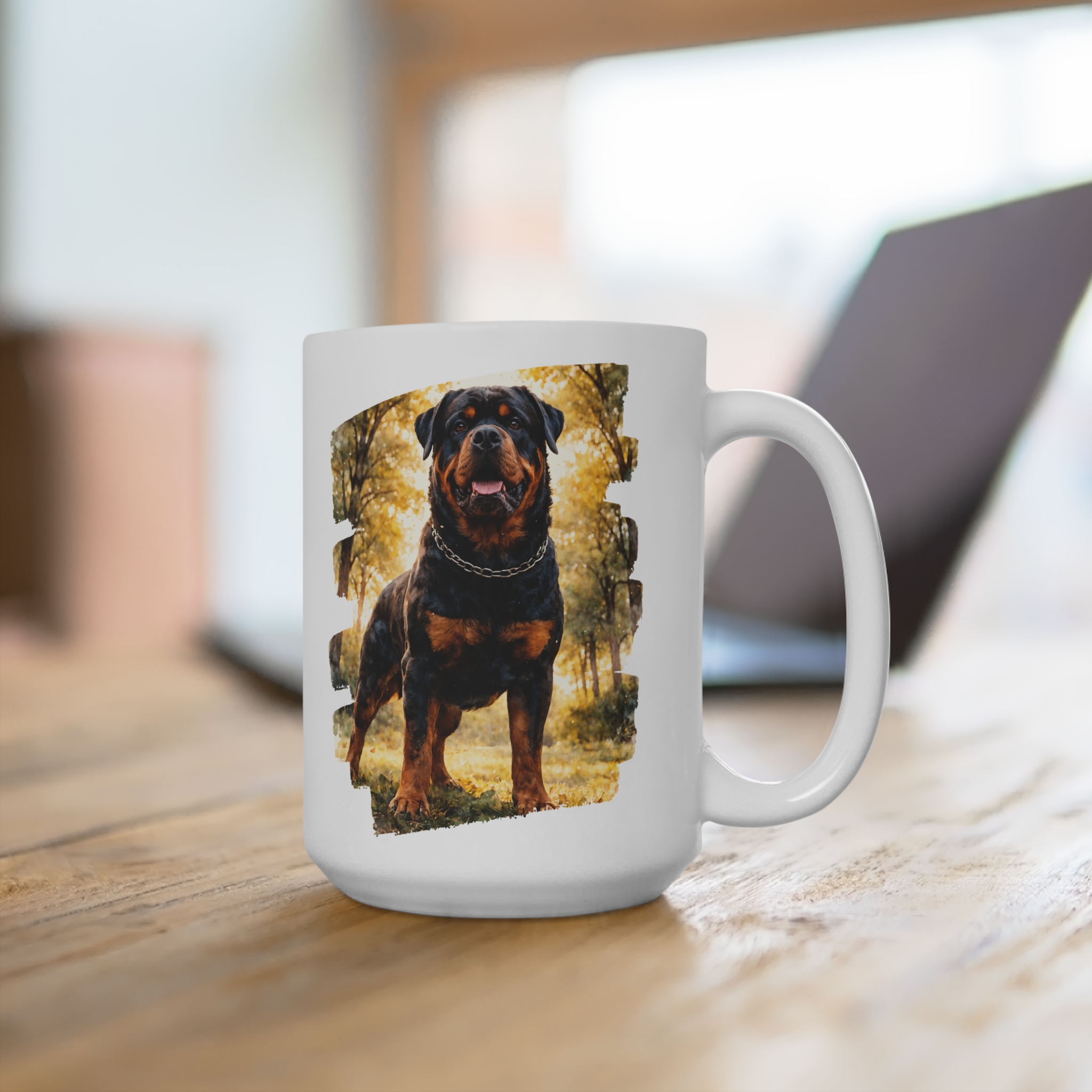 Rottweiler Watercolour Ceramic Mug — Artistic Dog Lover Coffee Cup - Image 4